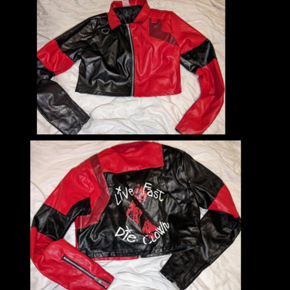 The Suicide Squad Jackets & Blazers - Hot Topic Suicide Squad Harley Quinn Faux Leather Crop Jacket Size S